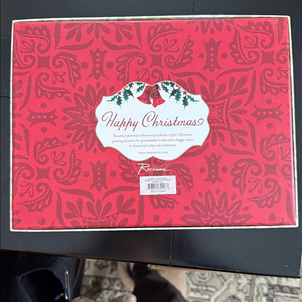 Rosanna 1950’s Style Christmas Greetings Tray New in Box NIB - Picture 4 of 5